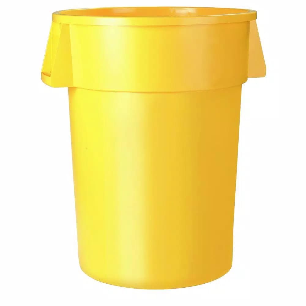 Carlisle Bronco 20 Gallon Yellow Round Heavy Duty Polyethylene Trash Can (6-Pack)