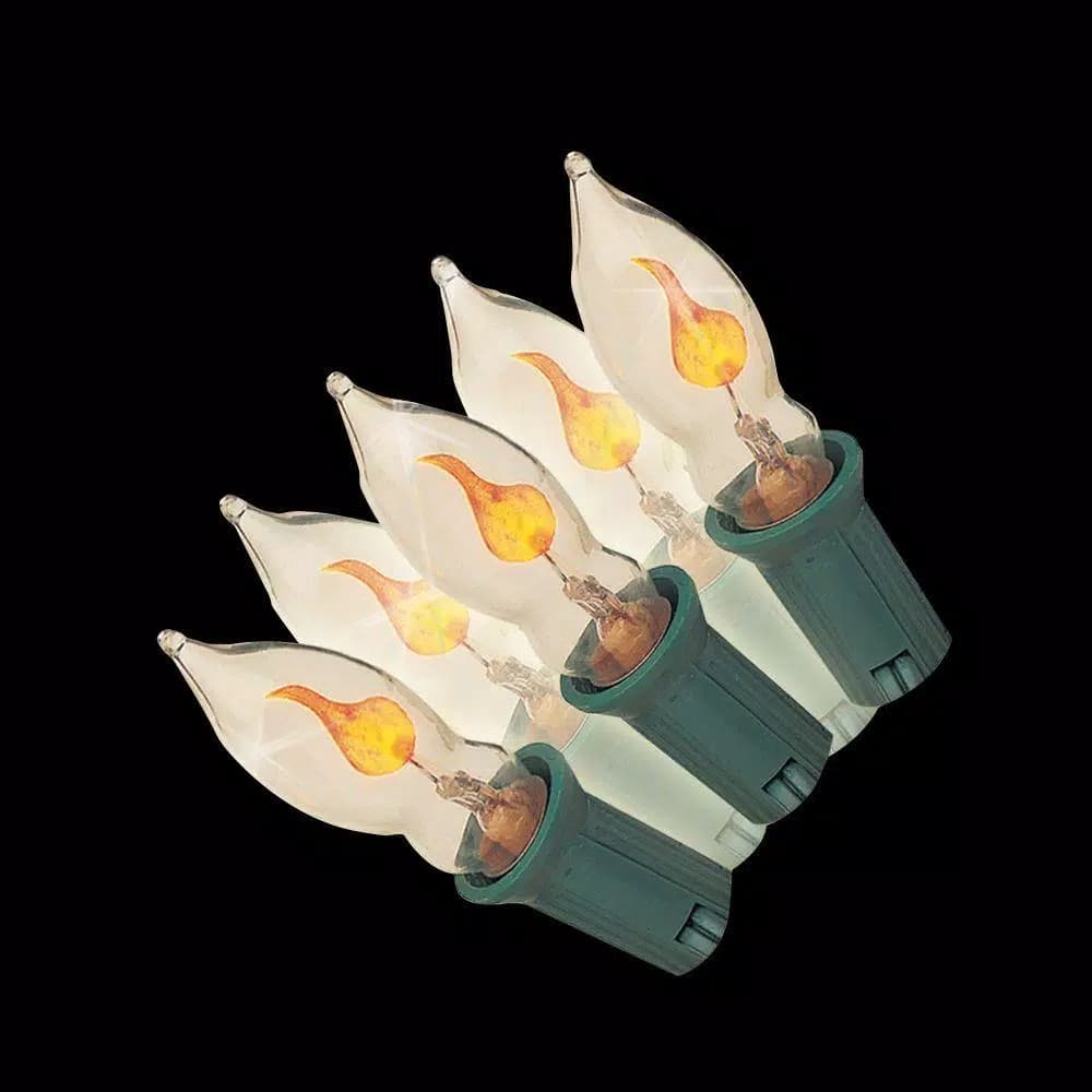 Unbranded Brite Star 7-Light Clear Flicker Flame Old Fashioned String Lights, Indoor/Outdoor