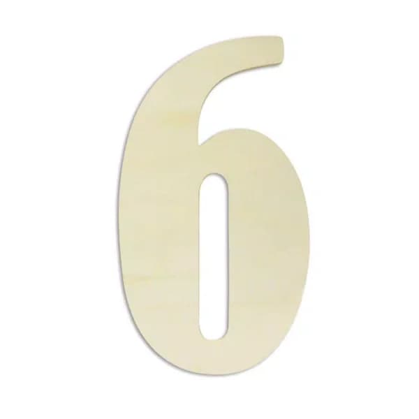 Jeff McWilliams Designs 18 in. Oversized Unfinished Wood Number 6 Wall Decor