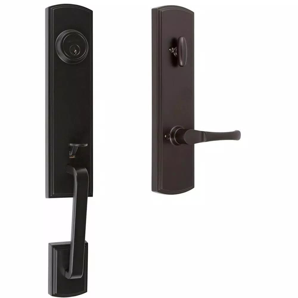 Delaney Italian Collection Briona Black Dummy Handleset with Artino Interior Left-Hand Lever