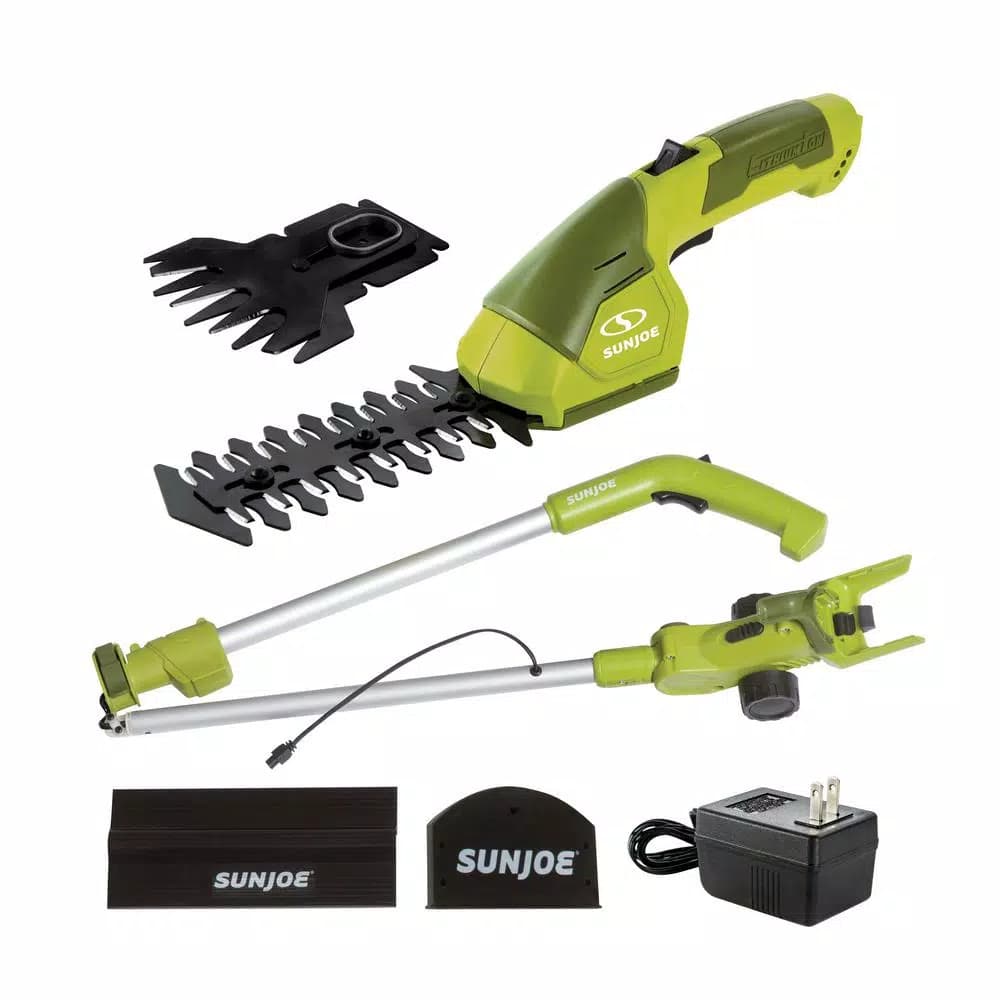 Sun Joe HJ605CC 2-in-1 Cordless Grass Shear and Hedge Trimmer with 3 ft. Extension Pole, 7.2V