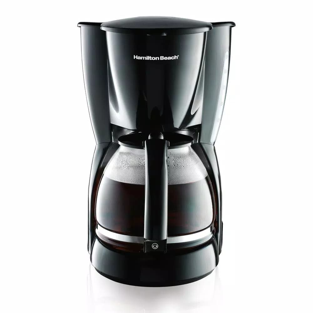 Hamilton Beach 12-Cup Black Drip Coffee Maker with Glass Carafe and Pause and Serve Function