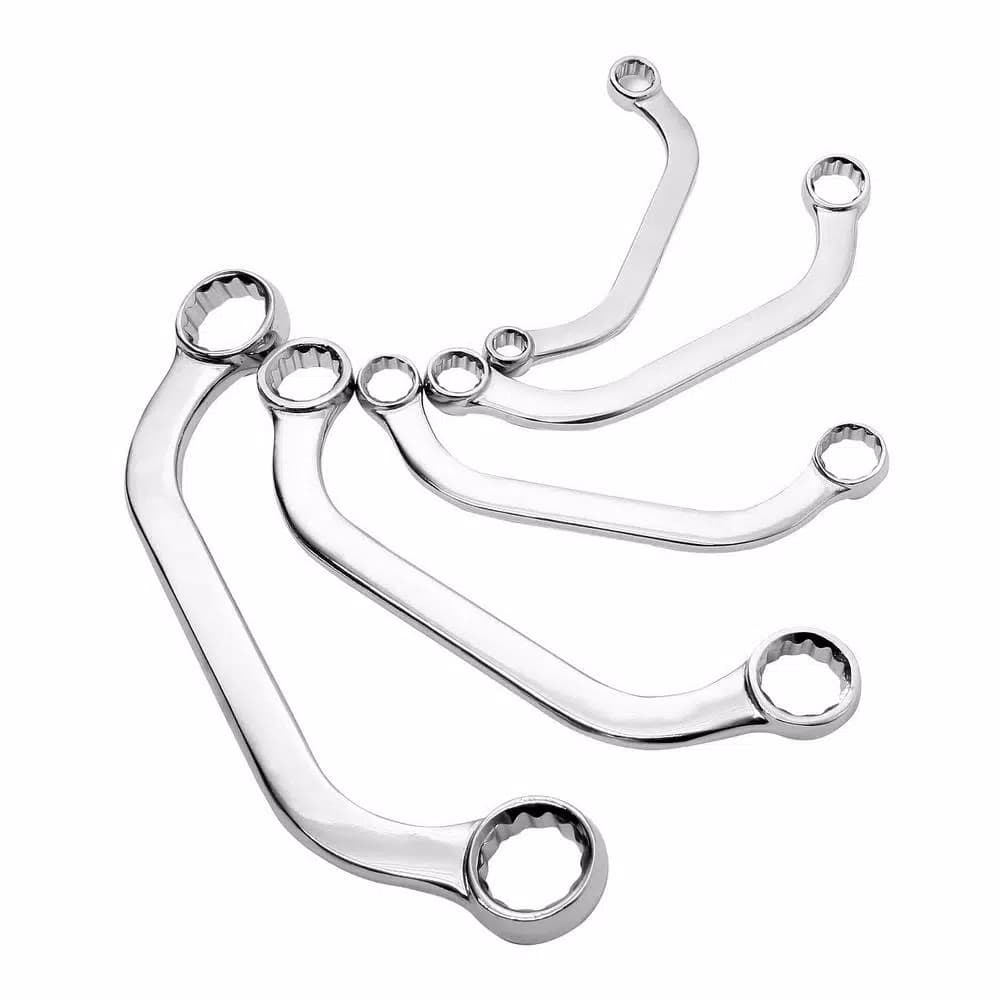 SUNEX TOOLS Metric Half Moon Wrench Set, 5-Piece Drop Forged Alloy Steel with Canvas Pouch