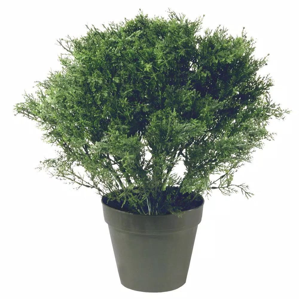 National Tree Company 20 in. Global Juniper Artificial Evergreen Bush in Dark Green Round Growers Pot