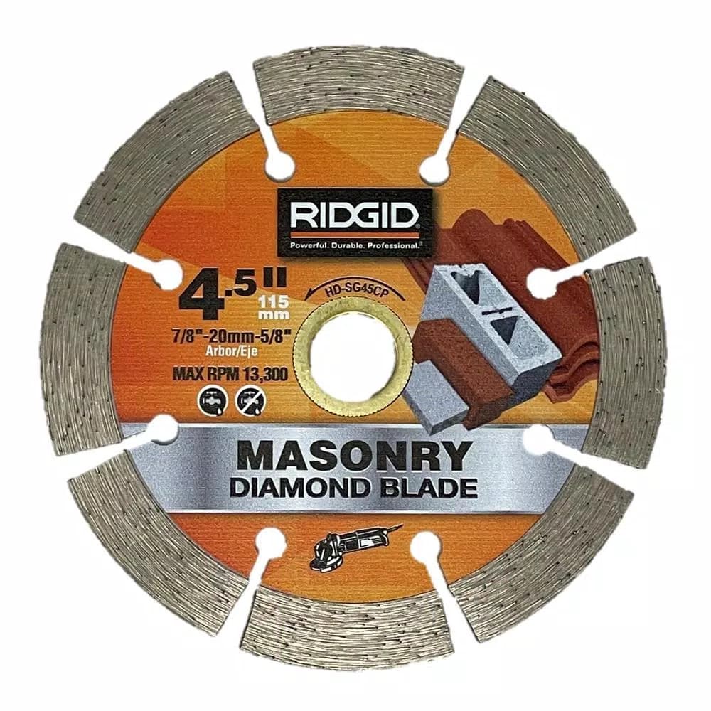 RIDGID 4-1/2 in. Segmented Diamond Blade for Angle Grinders