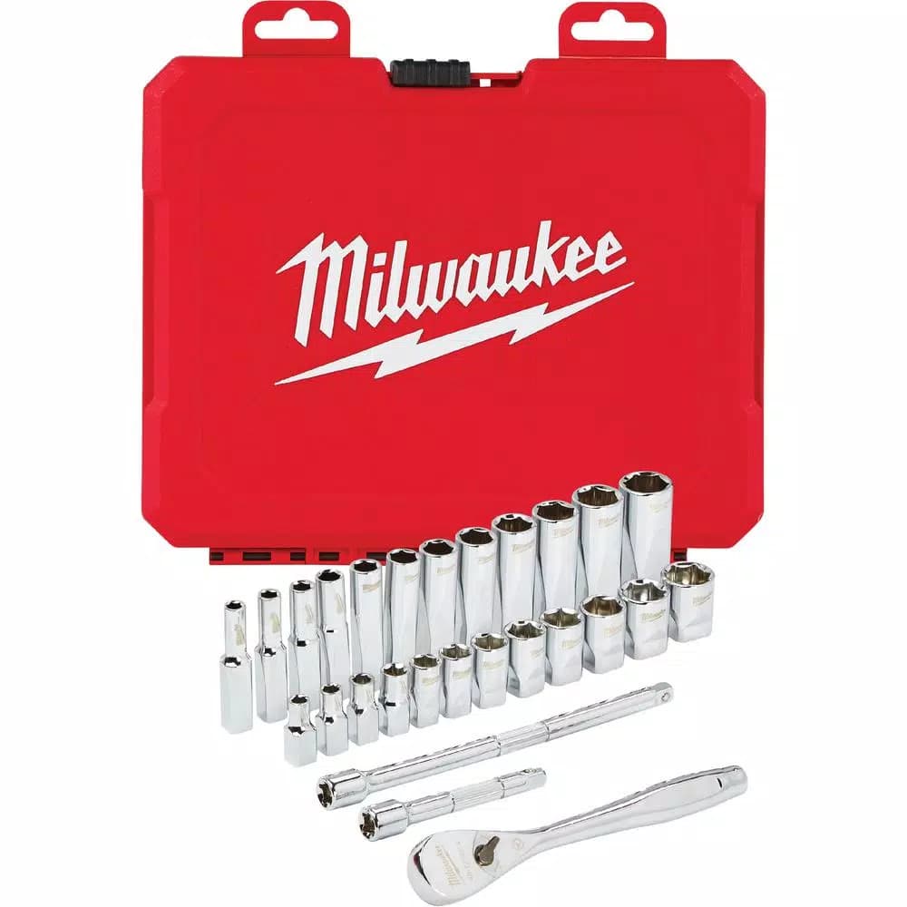 Milwaukee 28-Piece 1/4 in. Drive Metric Ratchet and Socket Set