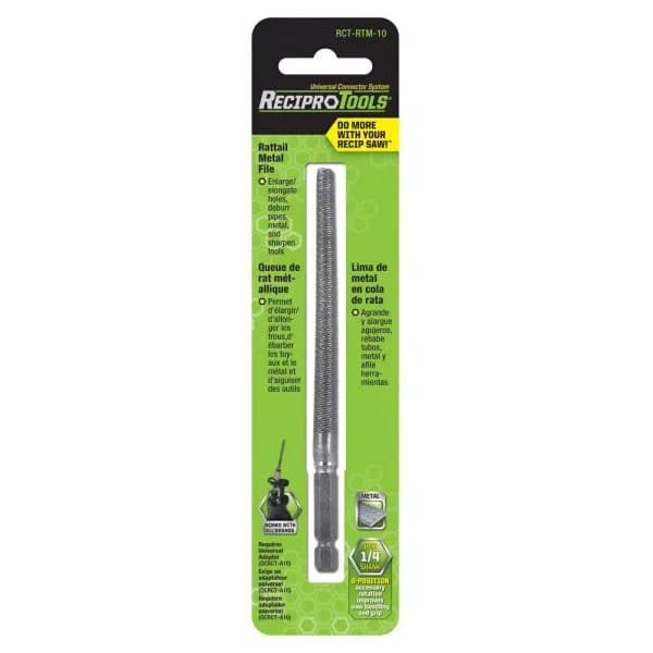 ReciproTool Rat Tail Metal File for Reciprocating Saws, Carbon Steel