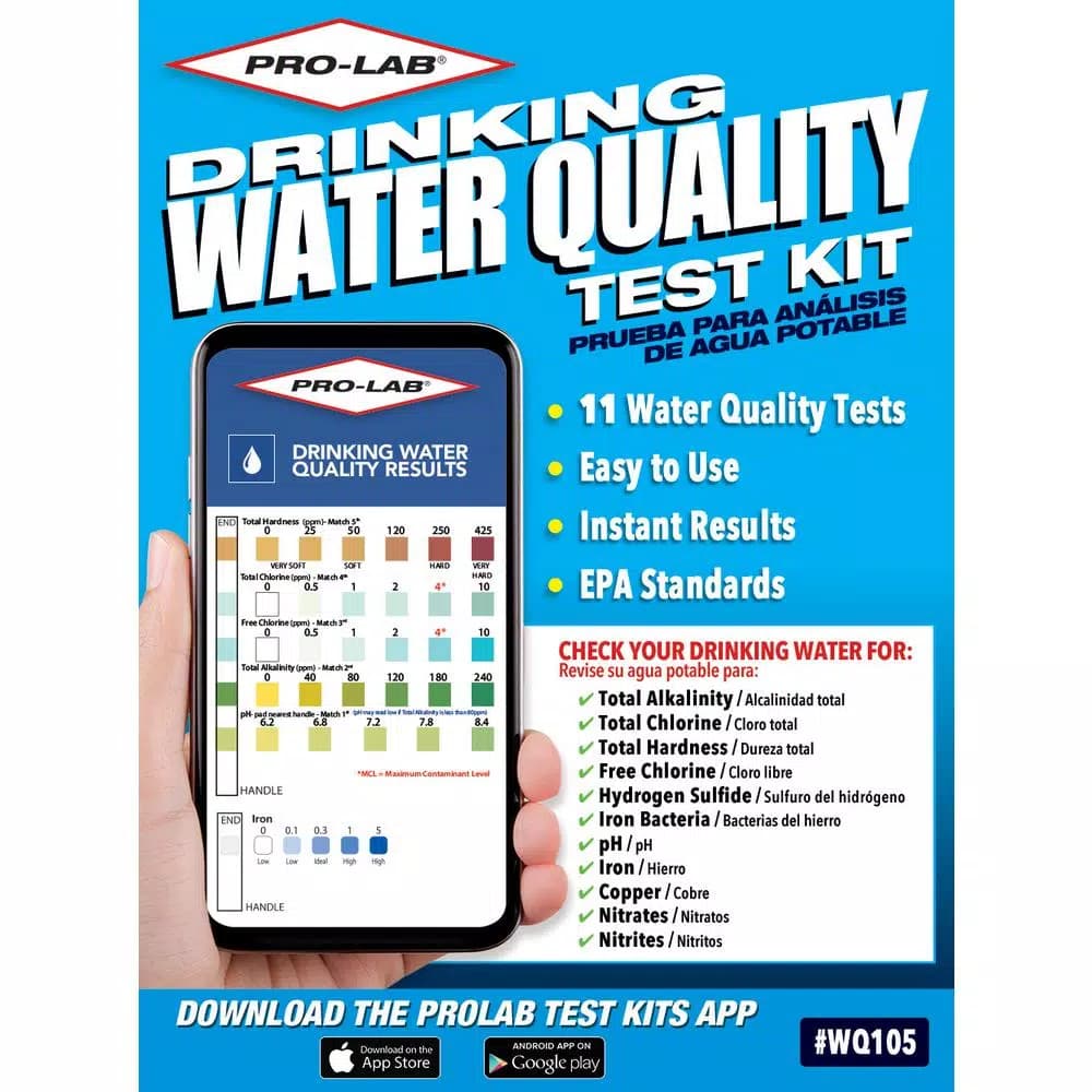 PRO-LAB Drinking Water Quality Test Kit - 11-in-1 Laboratory Grade Water Testing Strips