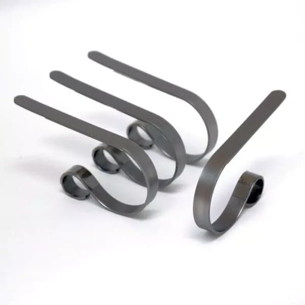 Original MantleClip MantleClip Pewter Stocking Holders, 4-Pack - Lightweight Metal Clips for Mantels and Tables