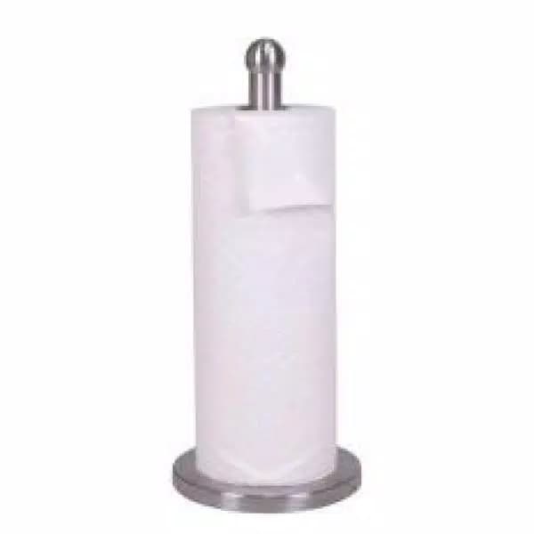 Home Basics Stainless Steel Paper Towel Holder - Freestanding Brushed Metal Design