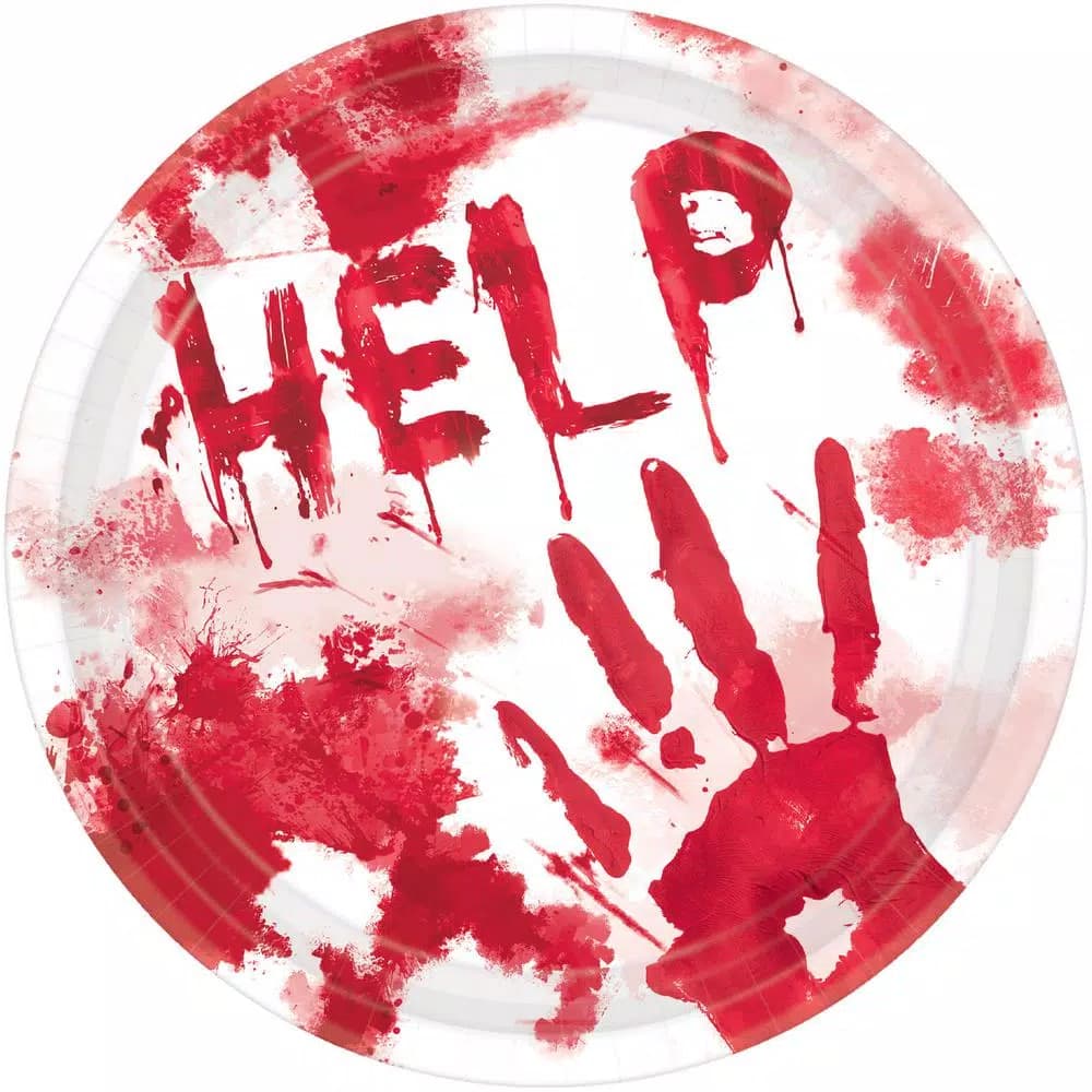 Amscan Halloween Blood Splattered Paper Plates, 10.5 in., 54-Count (3-Pack)