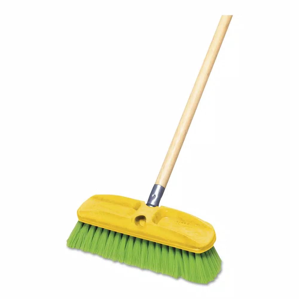 Rubbermaid Commercial Products 10 in. Nylon Scrub Brush with Solvent-Resistant Bristles and Rubber Bumper