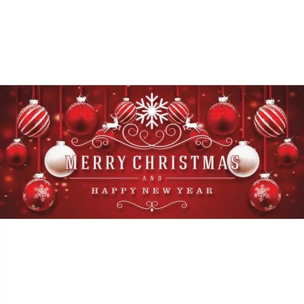 My Door Decor Red Ornaments in Snow Christmas Garage Door Mural, 7 ft. x 16 ft.