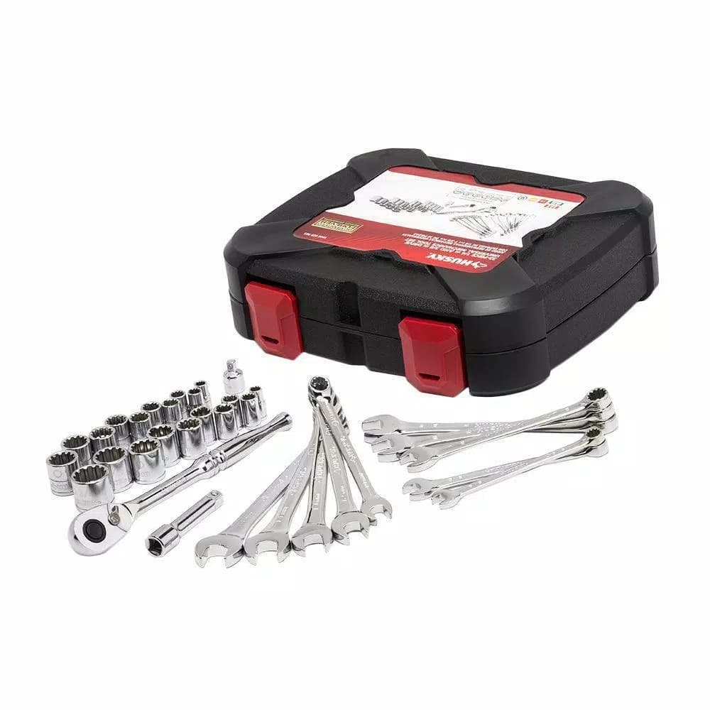 Husky 33-Piece 1/4 in. and 3/8 in. Drive Universal Mechanics Tool Set