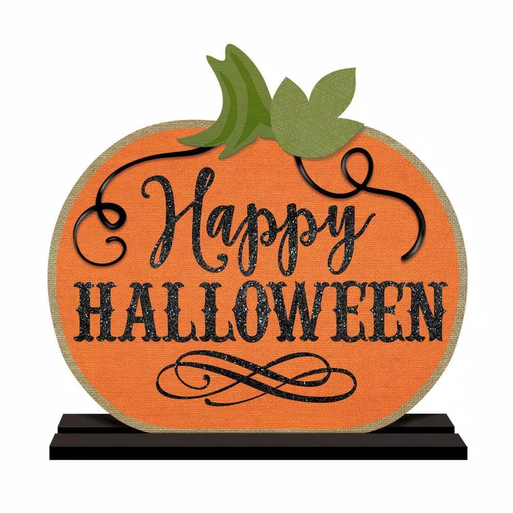Amscan Halloween Pumpkin Standing Sign Set, 14 in. x 10.5 in. (2-Pack)