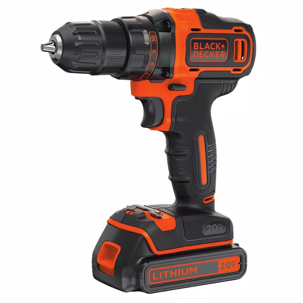 BLACK+DECKER 20V MAX Lithium-Ion Cordless 3/8 in. Drill/Driver Kit with 1.5 Ah Battery and Charger