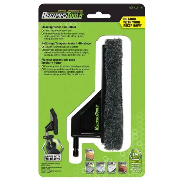 ReciproTools Heavy-Duty Cleaning Scour Pad Offset Attachment for Reciprocating Saws