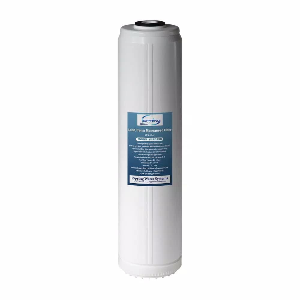 ISPRING LittleWell FCRC25B Big Blue Whole House Replacement Water Filter Cartridge, Lead & Iron Removal