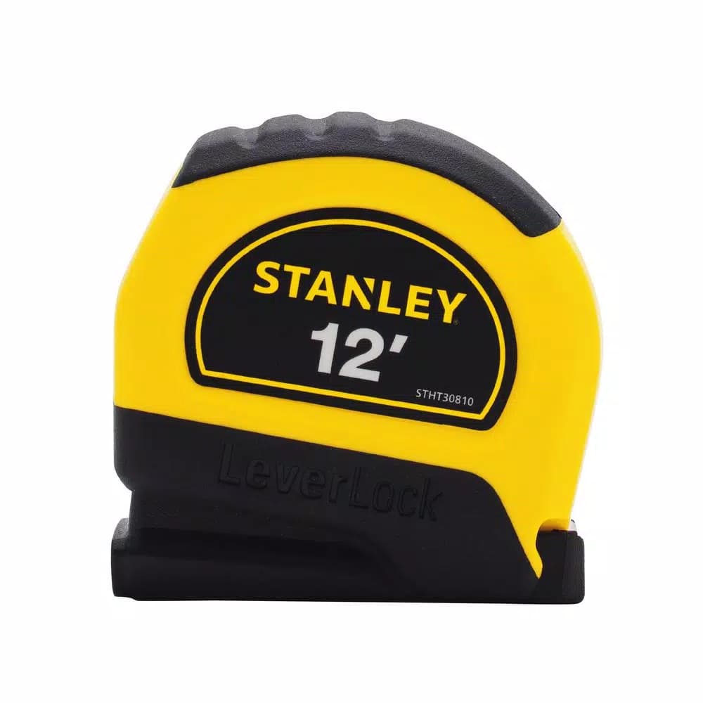 STANLEY LeverLock 12 ft. x 1/2 in. Tape Measure, Anti-Glare Blade