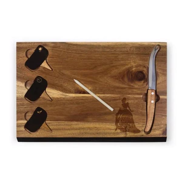 TOSCANA Cinderella Delio 15 in. Acacia Wood Cheese Board and Tools Set