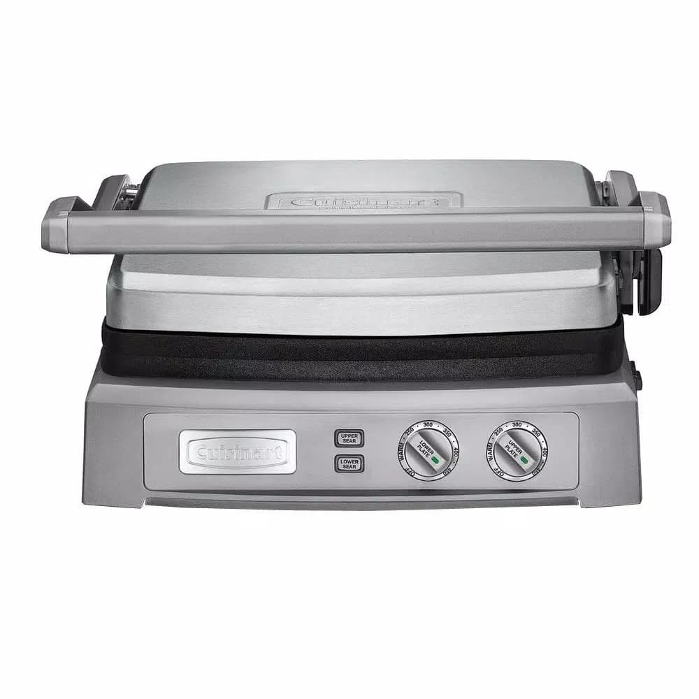 Cuisinart Deluxe Griddler 240 sq. in. Stainless Steel Indoor Grill with Dual-Zone Temperature Control