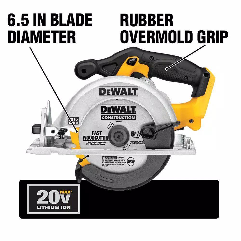 DEWALT 20V MAX XR Brushless 3-Speed 1/4 in. Impact Driver & 6-1/2 in. Circular Saw Combo Kit