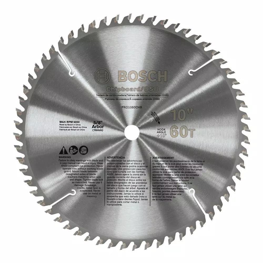 Bosch 10 in. 60-Tooth Carbide Circular Saw Blade for Chipboard and OSB