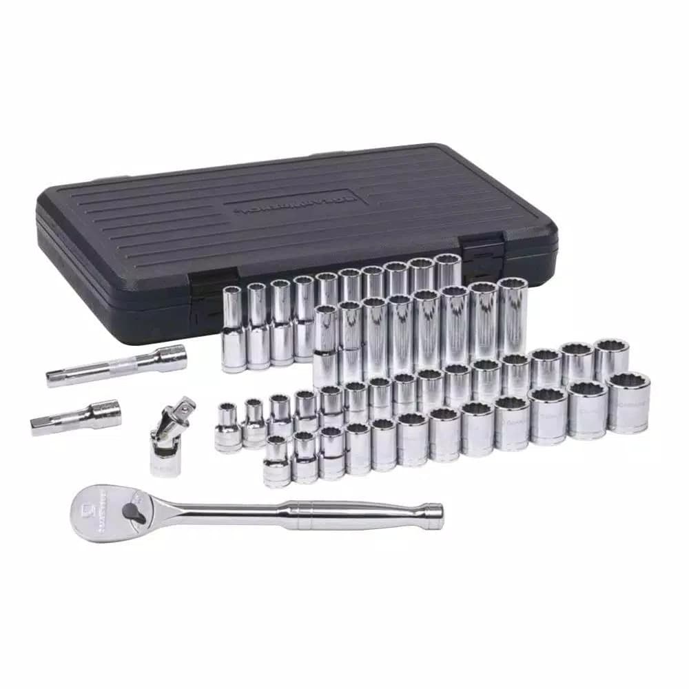 GEARWRENCH 49-Piece 1/2 in. Drive 12-Point Ratchet and Socket Set, SAE and Metric