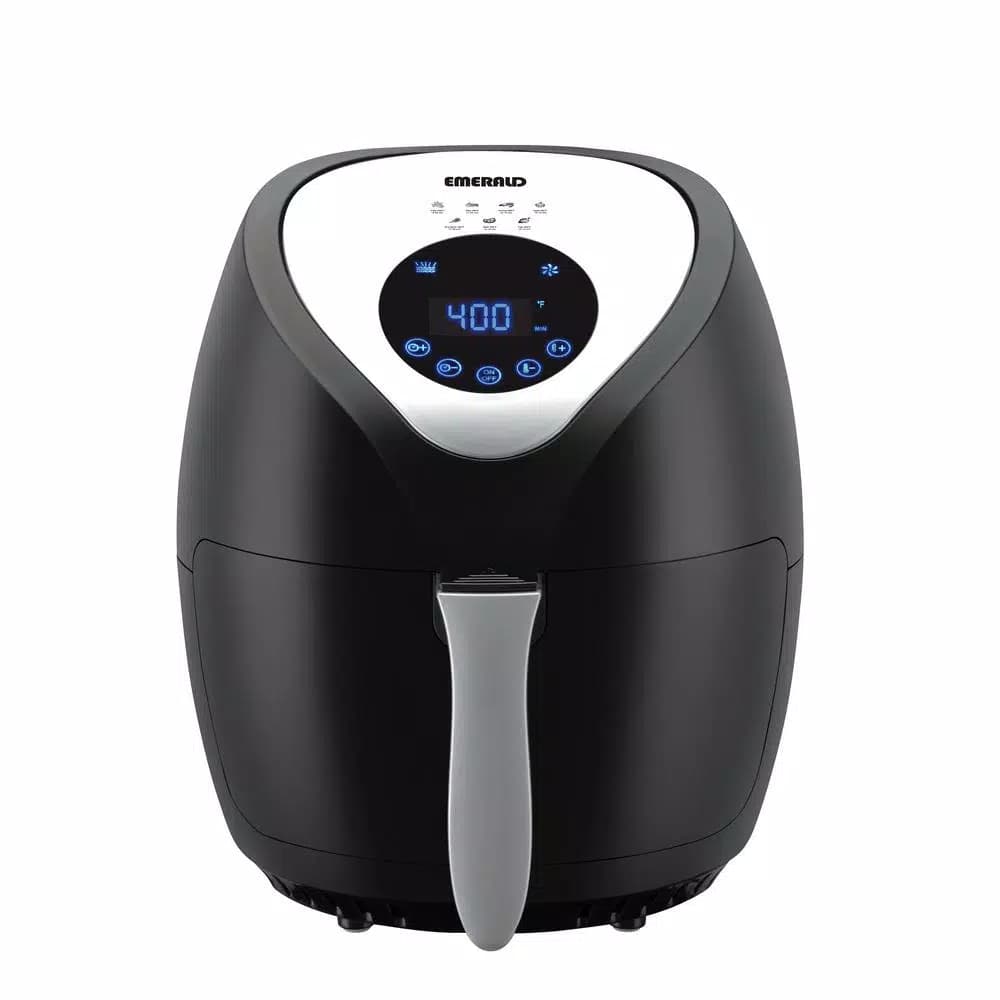 Emerald 1812 4.22 Qt Air Fryer with 1400W Power and Digital LED Touch Display, Black