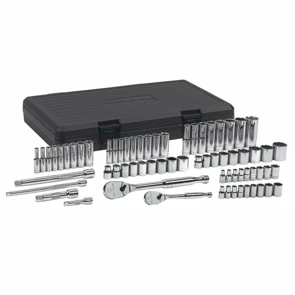 GearWrench 68-Piece 1/4 in. and 3/8 in. Drive Ratchet and SAE/Metric Deep Socket Set