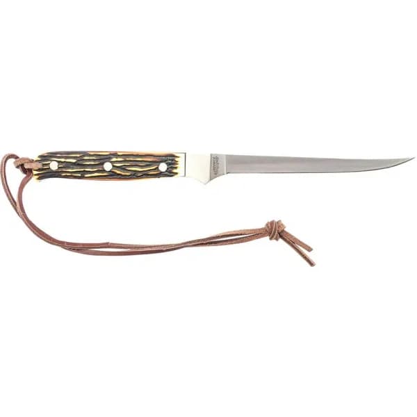 Schrade Uncle Henry Small Fillet Knife, 7Cr17 High Carbon Stainless Steel, Full Tang with Leather Sheath