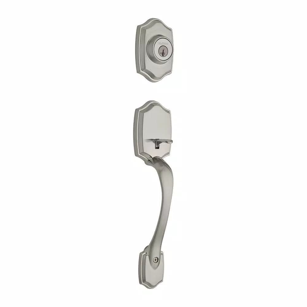 Kwikset Belleview Double Cylinder Handleset, Satin Nickel, Exterior Pack with SmartKey Security