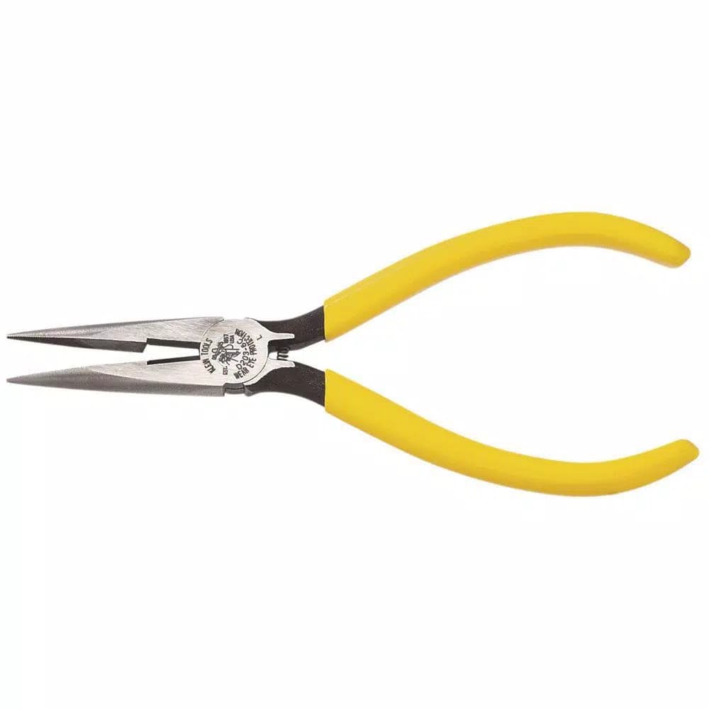 Klein Tools 6 in. Standard Long Nose Side Cutting Pliers with Spring