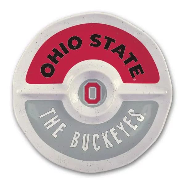 Magnolia Lane Ohio State NCAA Officially Licensed 15 in. Melamine Chip and Dip Serving Tray