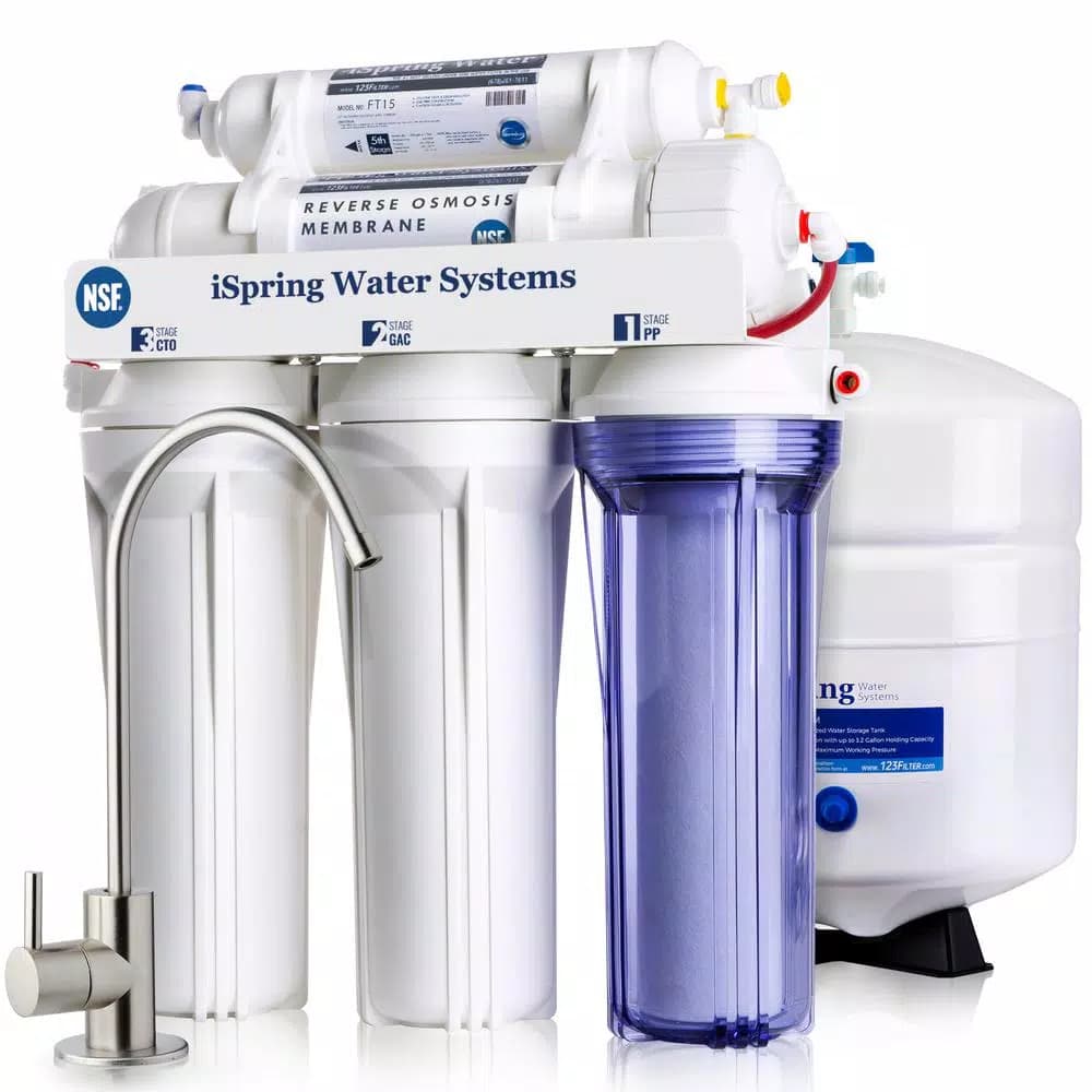 iSpring RCC7 5-Stage Under Sink Reverse Osmosis Drinking Water Filtration System, 75 GPD, NSF Certified