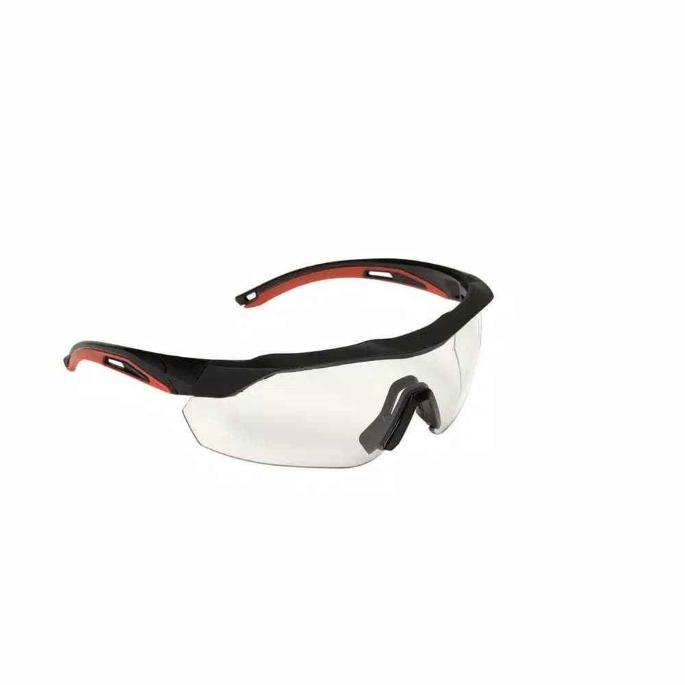3M Performance Safety Eyewear, Black Frame with Clear Anti-Fog Lenses, Aerodynamic Design (4 Pack)