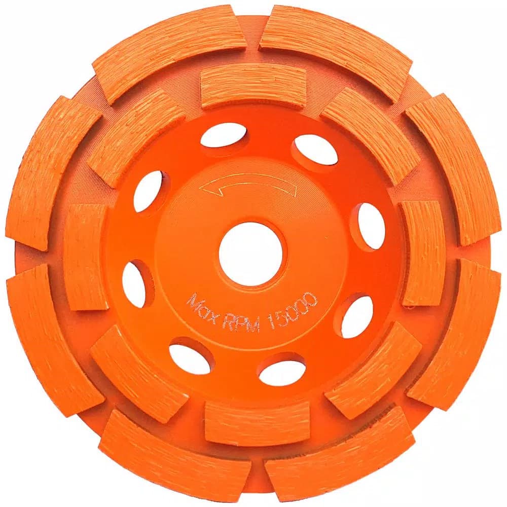 RIDGID 4 in. Double Row Diamond Cup Wheel for Concrete Grinding