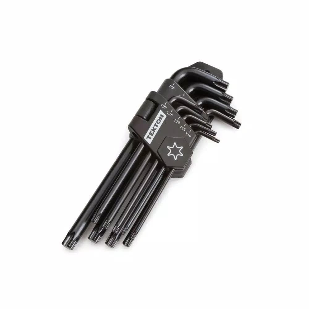 TEKTON 9-Piece Star Key Set, T10-T50 Torx L-Shaped Wrench Set