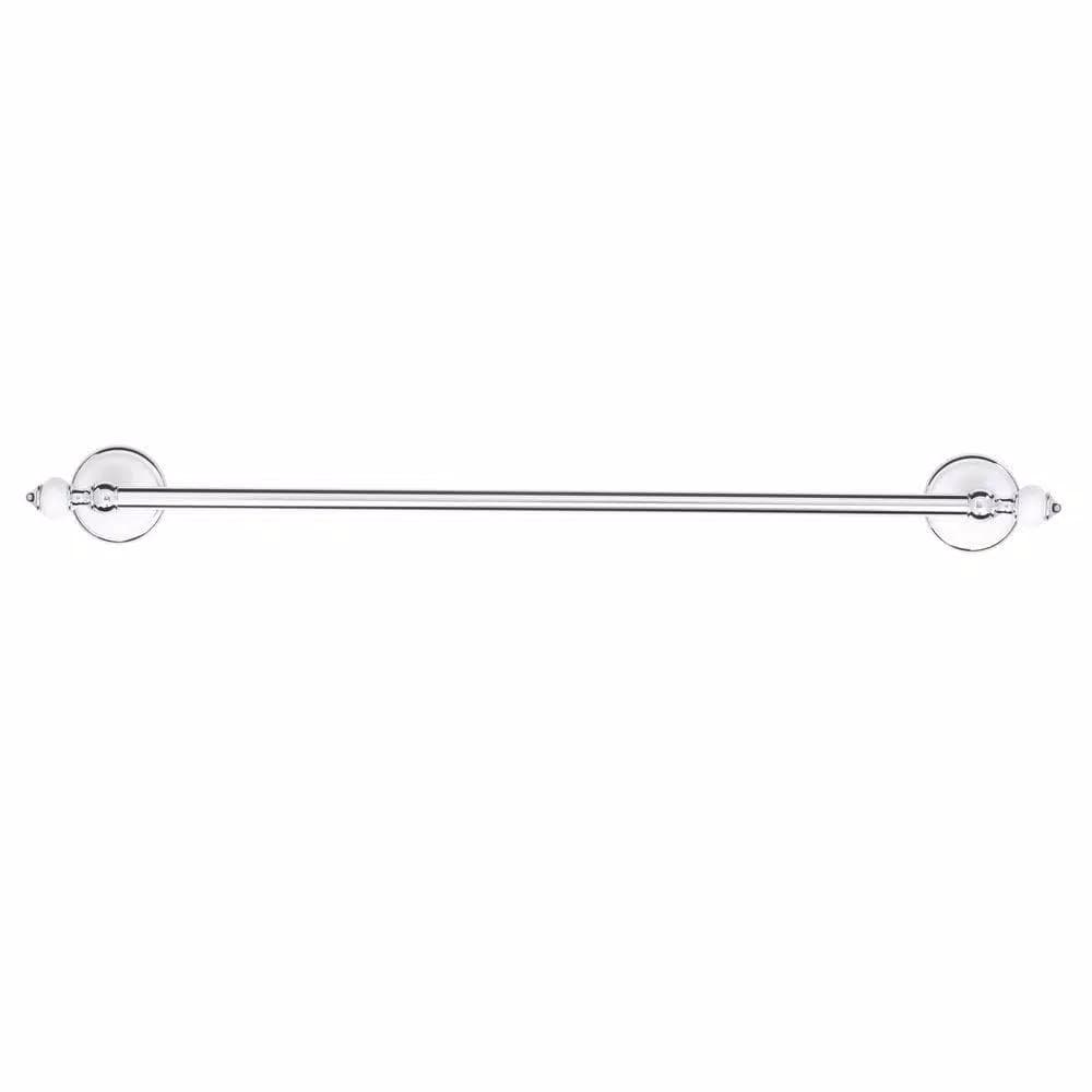 Delta Alexandria 24 in. Towel Bar, Chrome and White, Rustic Farmhouse Style