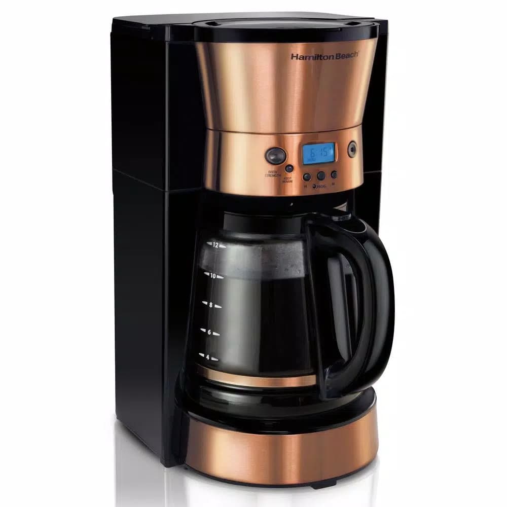 Hamilton Beach 12-Cup Programmable Drip Coffee Maker with Copper Finish