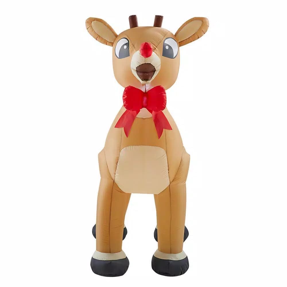 Rudolph 4.99 ft. Rudolph the Red-Nosed Reindeer Inflatable with Glowing Red Nose and Red Bow