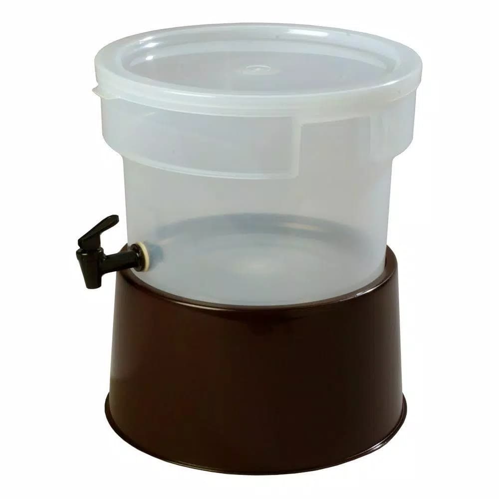 Carlisle 3 Gallon Polypropylene Beverage Dispenser with Base - Translucent and Brown