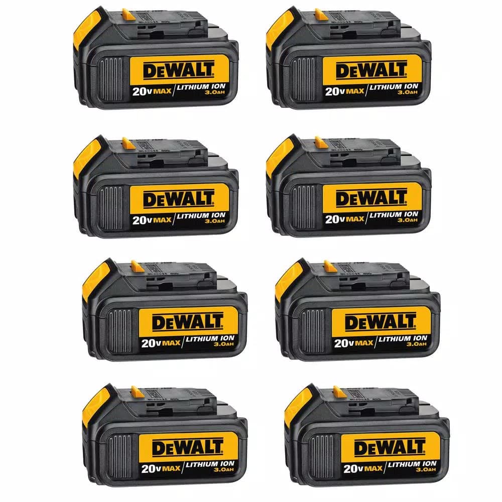 DEWALT 20V MAX 3.0Ah Lithium-Ion Battery Pack, 8-Pack