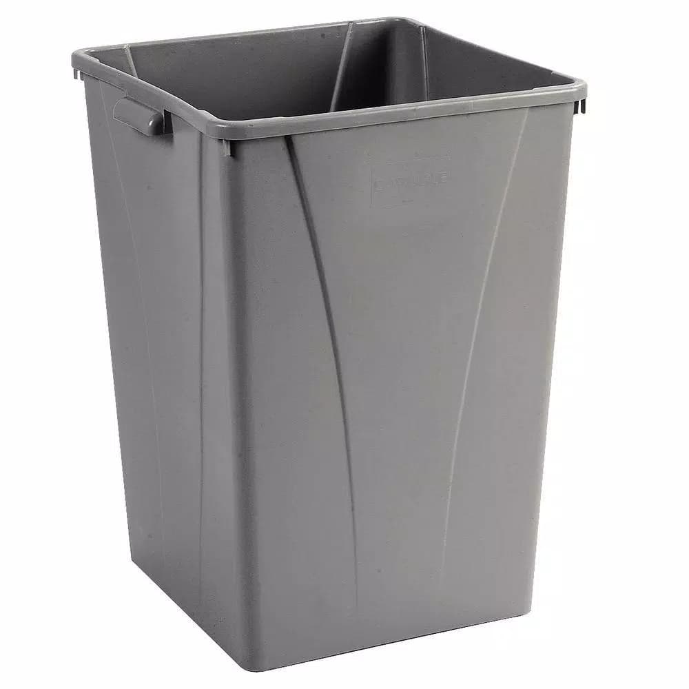 Carlisle Centurian 35 Gallon Gray Square Trash Can, 4-Pack