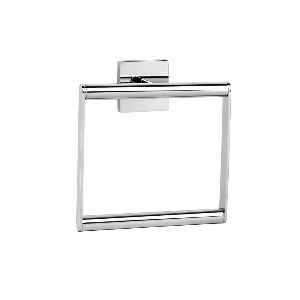 Croydex Flexi-Fix Chester Chrome Towel Ring - Universal Wall Mount Hand Towel Holder