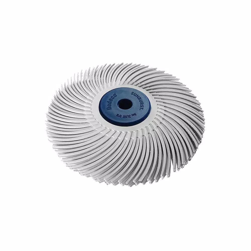 Dedeco Sunburst 3 in. 120-Grit 3-Ply Radial Discs, 1/4 in. Arbor, Medium Thermoplastic Cleaning and Polishing Tool