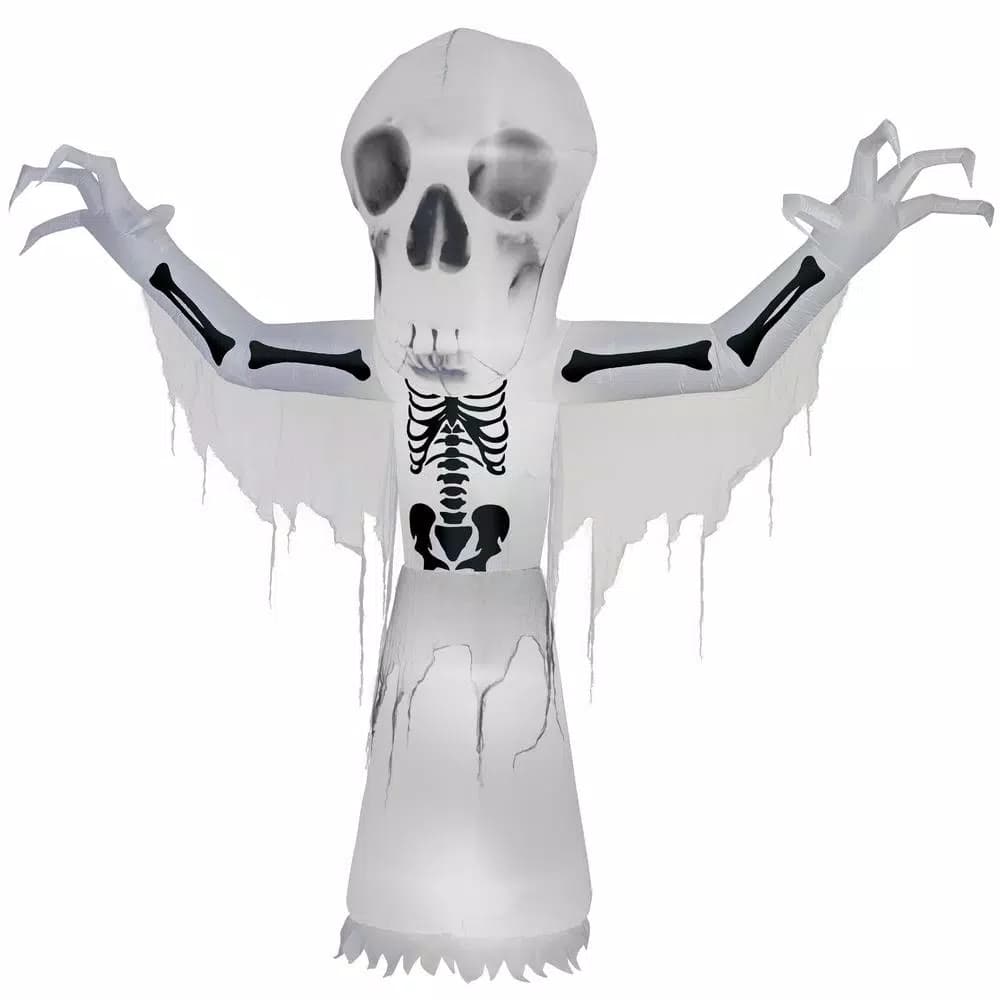 National Tree Company 10 ft. Thunder Bare Bones Inflatable Halloween Skeleton Decoration with Short Circuit Light Effect
