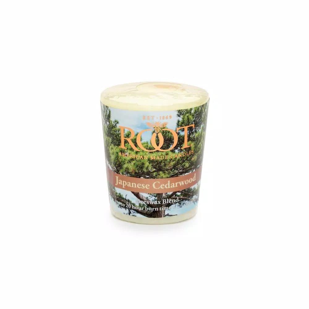 ROOT CANDLES A.I. Root Japanese Cedarwood Scented Votive Candles, 20-Hour Burn Time (Set of 18)
