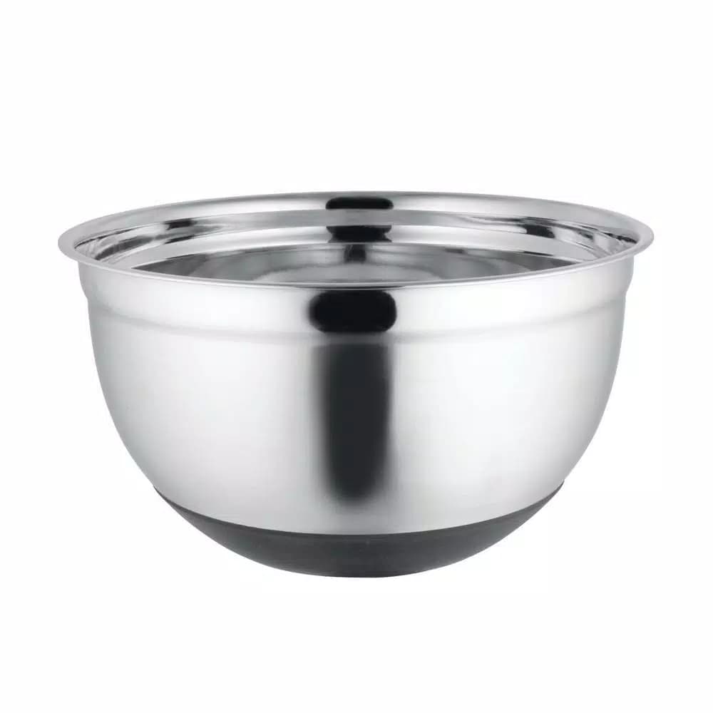 Home Basics Stainless Steel Mixing Bowl with Non-Skid Silicone Base, 2.5 Qt