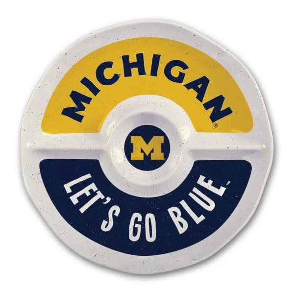 Magnolia Lane Michigan NCAA Officially Licensed 15 in. Melamine Chip and Dip Serving Tray